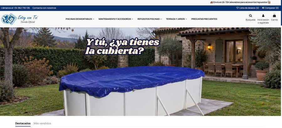 Captura de la tienda Piscinas Toi